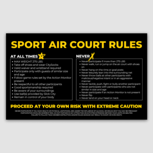 Sport Air Court Rules Sign