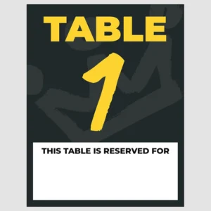 Party Table Signs -  1 Each of #1 - #25