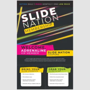 Slide Nation Membership Coupon Sheet - Adrenaline Level