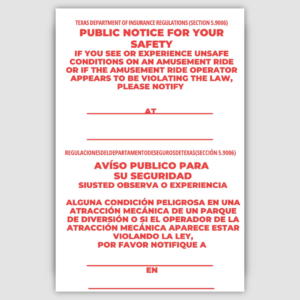 Public Notice (TEXAS Parks Only)