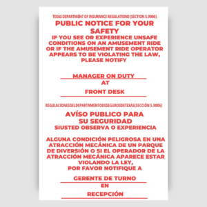Public Notice (TEXAS Parks Only)